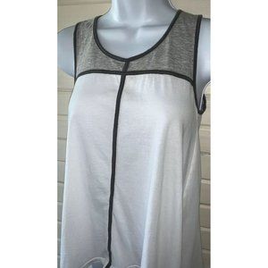 INDIGENOUS * Sz XS Organic Cotton Colorblock Jersey Tank Peru Gray White EUC